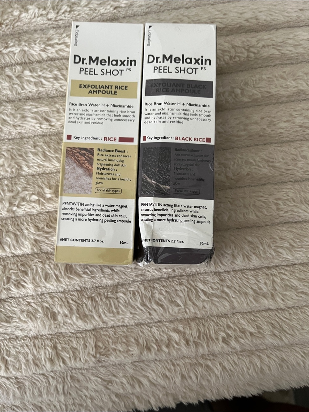Dr Melaxin Peel Shot, Rice Ampoule Set- boxes damaged, Bottles not :)